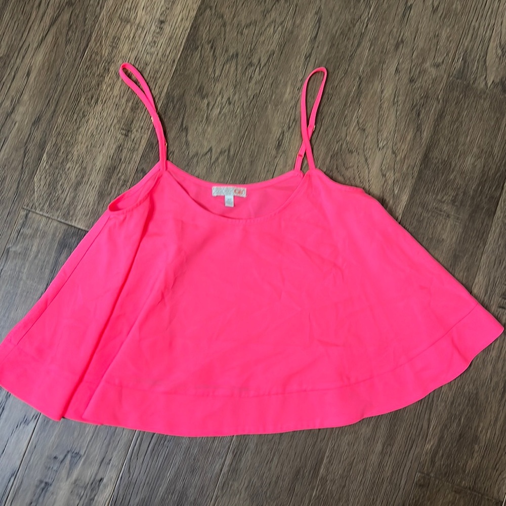 Hot pink cropped tank top